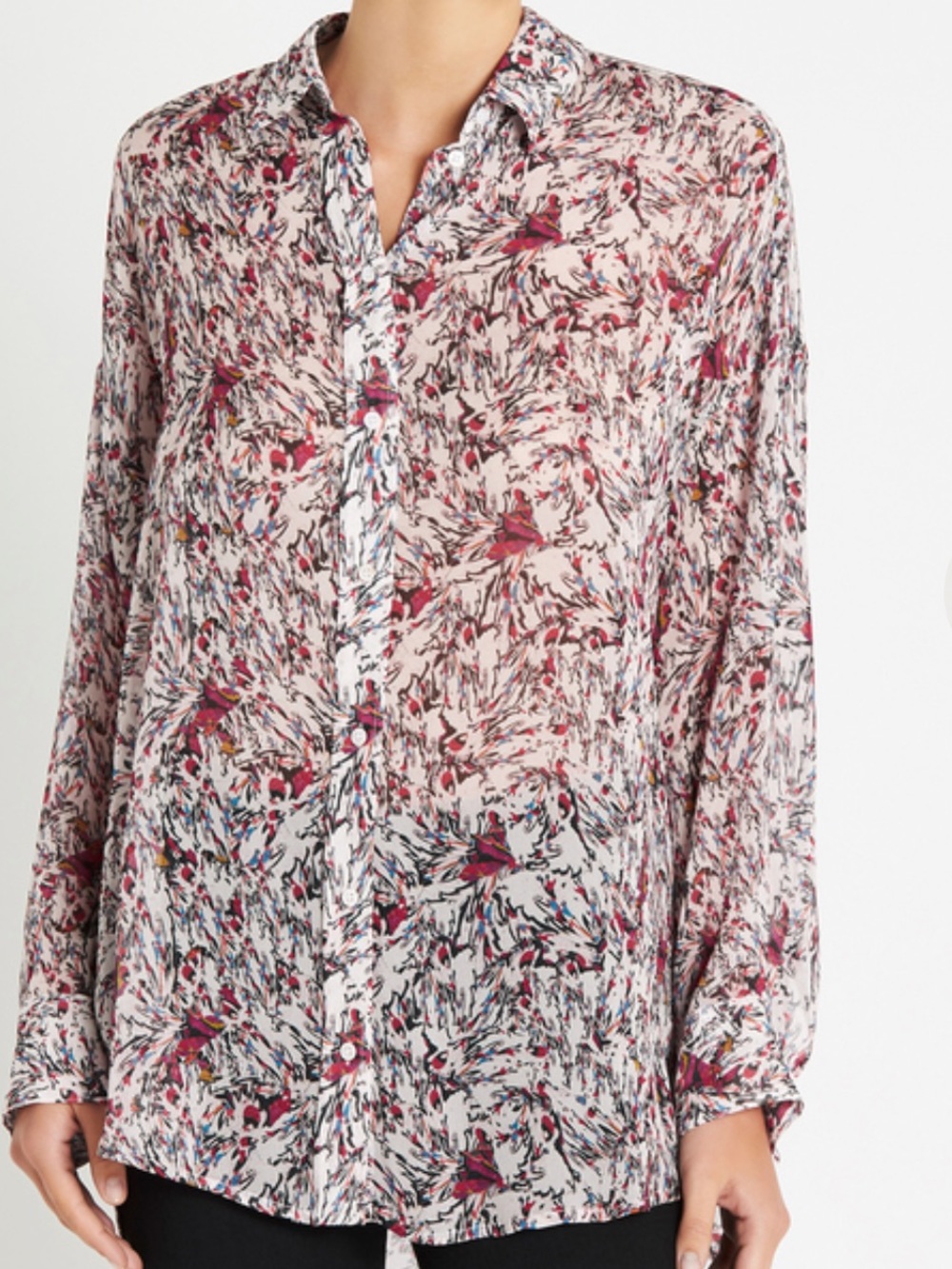 IRO Pink Floral Print Button-Down Shirt